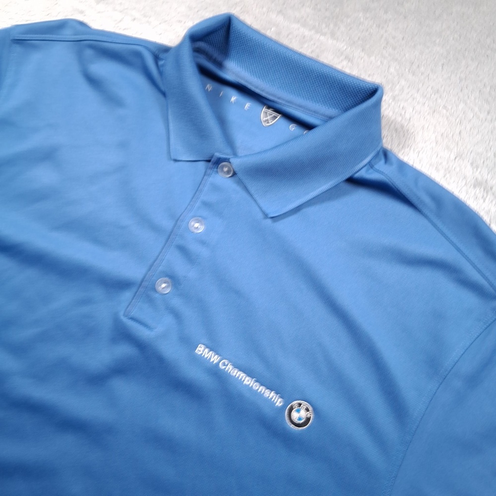 BMW Championship Shirt Mens Large Blue Nike Golf Polo BMW Logo Tournament